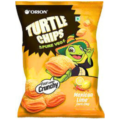 KomartNepal | Orion Turtle Pure veg Mexican Lime Corn Chips 28g